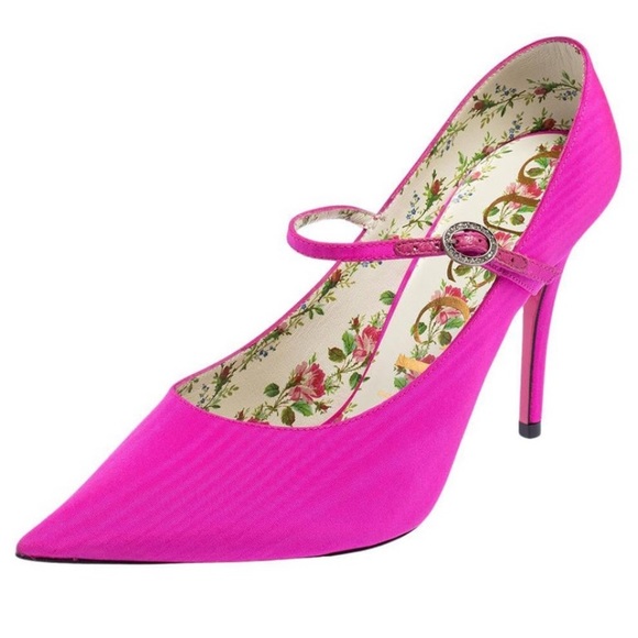 Gucci Shoes - Gucci Fuchsia Pink Crystal-Embellished Mary Jane Heels Size 36.5